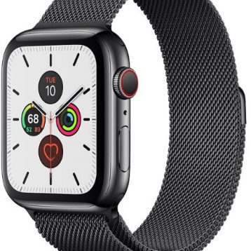 black stainless steel milanese loop